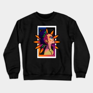 Lady in Flower Crewneck Sweatshirt